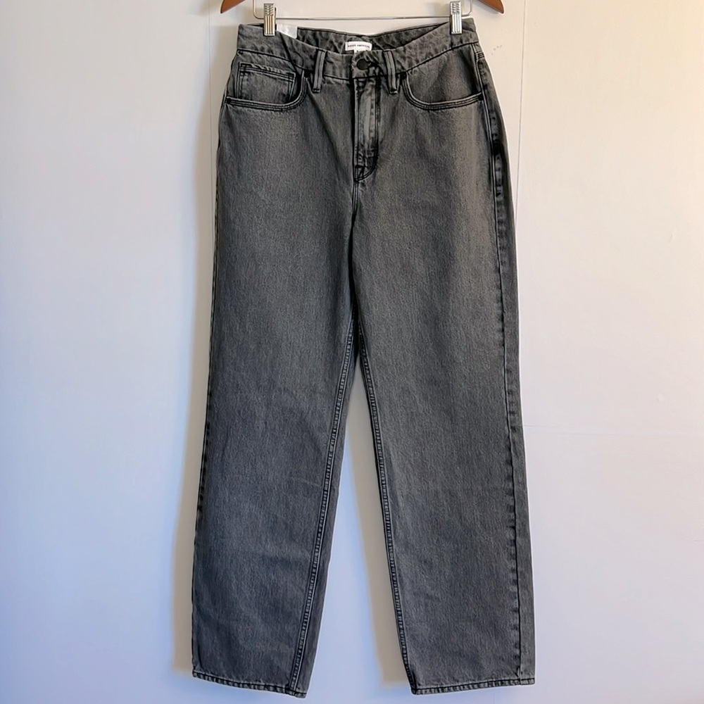 Good American Charcoal Straight Leg Jeans